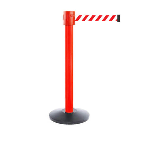 SafetyPro 335: 20-35ft Premium Safety Retractable Belt Barrier (Red)