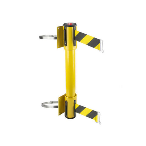 WallMaster 350 Twin Clamp: 7.5-10ft Twin Wall Mounted Retractable Belt Barrier