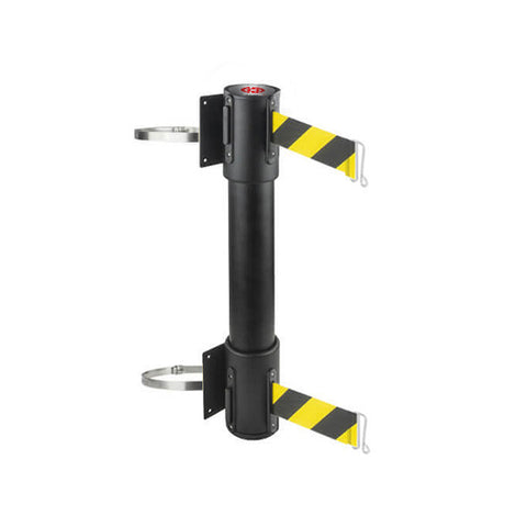WallMaster 400 Twin Clamp: 13-15ft Twin Wall Mounted Retractable Belt Barrier