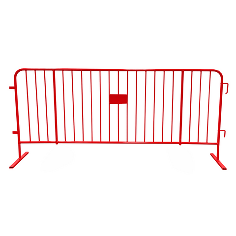 Red 8.5ft Heay Duty Hot Dipped Steel Barricade Plus - Crowd Control