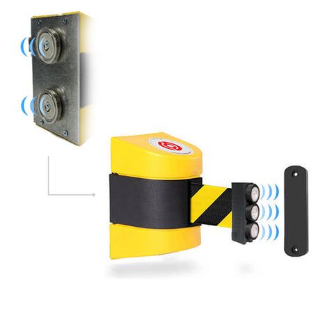 Magnetic WallPro 400: 15ft Wall Mounted Retractable Belt Barrier