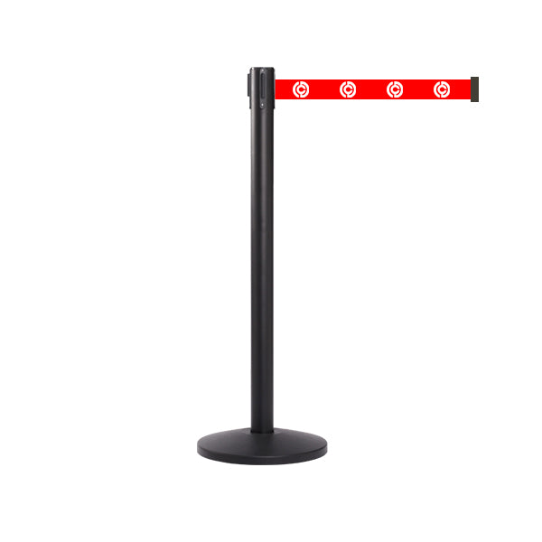 QueueMaster 550 Custom Belt: 11ft Retractable Belt Barrier (Black)