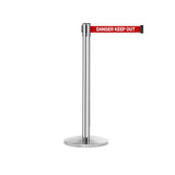 QueueMaster 550: 8.5ft Retractable Belt Barrier (Polished Stainless)
