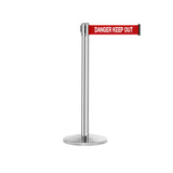 QueueMaster 550 Xtra: 11ft Retractable Belt Barrier (Polished Stainless)