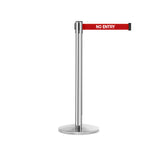 QueueMaster 550: 13ft Retractable Belt Barrier (Polished Stainless)