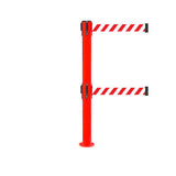 SafetyPro 250 Fixed Twin: 11-13ft Premium Safety Retractable Belt Barrier (Red)