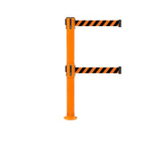 SafetyPro 300 Fixed Twin: 16ft Premium Safety Retractable Belt Barrier (Orange)