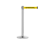 QueueMaster 550: 13ft Retractable Belt Barrier (Polished Stainless)