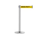 QueueMaster 550 Xtra: 11ft Retractable Belt Barrier (Polished Stainless)