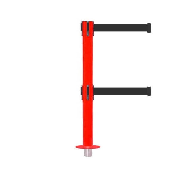 SafetyPro 300 Removeable Twin: 16ft Premium Safety Retractable Belt Barrier (Red)