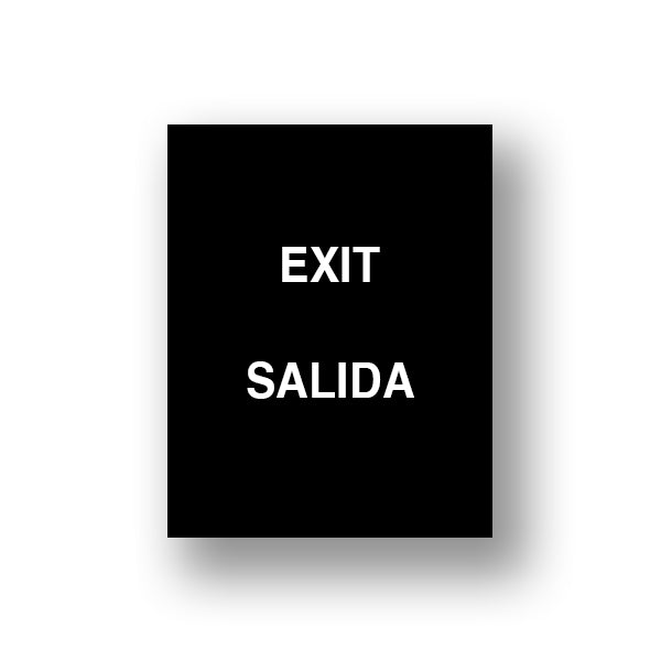 Black Exit/Salida (Double Sided Sign Insert)