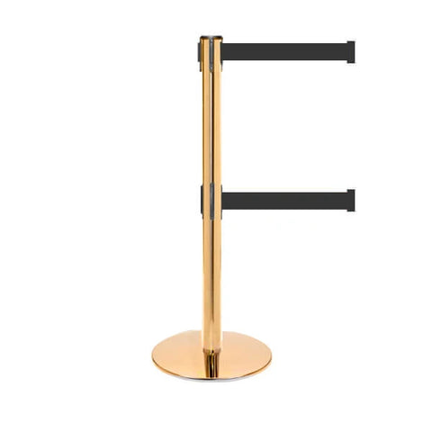 ProLux 250 Twin: 11-13ft Retractable Belt Barrier (Polished Brass)