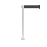 QueuePro 250 Fixed Xtra: 11ft Premium Retractable Belt Barrier (Polished Stainless)