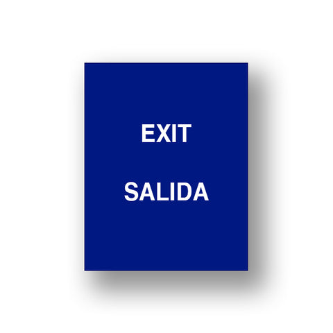 Blue Exit/Salida (Double Sided Sign Insert)