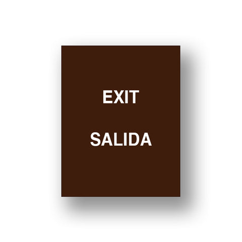 Brown Exit/Salida (Double Sided Sign Insert)