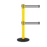 SafetyPro 250 Twin: 11-13ft Premium Safety Retractable Belt Barrier Twin Belt (Yellow)