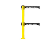 SafetyPro 300 Fixed Twin: 16ft Premium Safety Retractable Belt Barrier (Yellow)