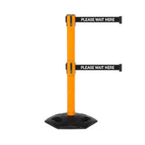 WeatherMaster 300 Twin: 16ft Heavy Duty Outdoor Safety Retractable Belt Barrier (Orange)