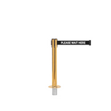 QueuePro 250 Mini Removable: 13ft Gallery Mini Retractable Belt Barrier (Polished Brass)