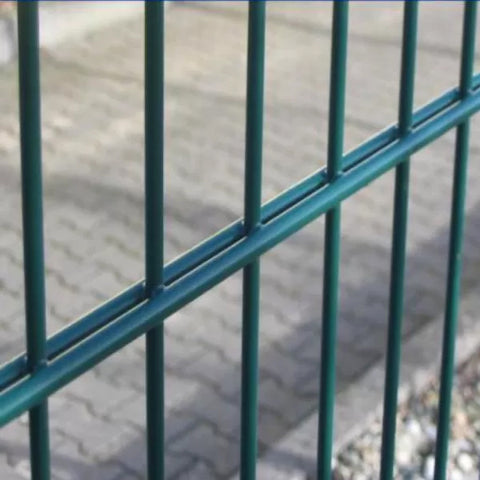 Green Double Wire Fence Wonderful Shape Rust Resistant Bright Appearance