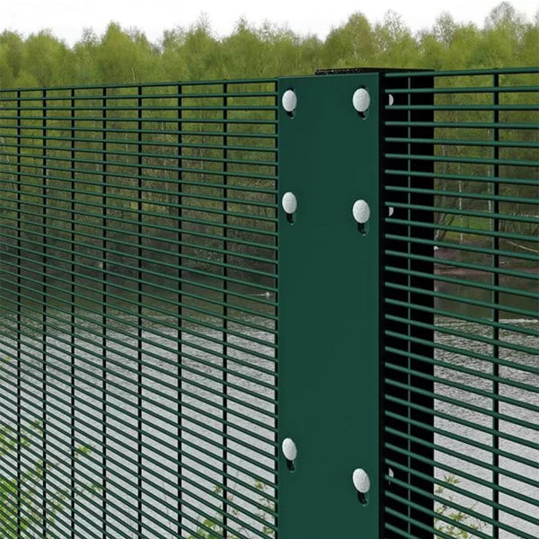 Green Coated Military Security Fence , Low Carbon Steel Prison Wire Fence