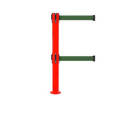 SafetyPro 300 Fixed Twin: 16ft Premium Safety Retractable Belt Barrier (Red)