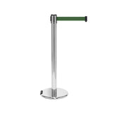RollerPro 250: 11-13ft Rolling Retractable Belt Stanchion (Polished Stainless)