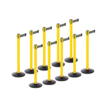 Safety Bundle: 10 Yellow Retractable Belt Barriers 11FT / 13FT