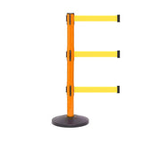SafetyPro 250 Triple: 11ft Retractable Safety Belt Barrier (Orange)