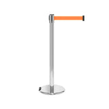 RollerPro 250: 11-13ft Rolling Retractable Belt Stanchion (Satin Stainless)