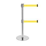 ProLux 250 Twin: 11-13ft Retractable Belt Barrier (Polished Stainless)