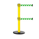 RollerSafety 300 Twin: 16ft Easy Deployment Retractable Belt Barrier (Yellow)