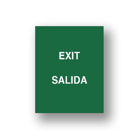 Green Exit/Salida (Double Sided Sign Insert)