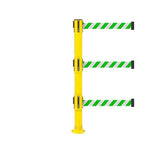 SafetyPro 250 Fixed Triple: 11-13ft Premium Safety Retractable Belt Barrier (Yellow)