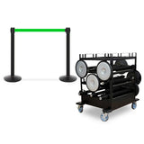 Mini Cart Package With Tray Set Of 10 Black Posts 13ft belt