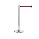 RollerPro 300: 16ft Rolling Retractable Belt Stanchion (Polished Stainless)