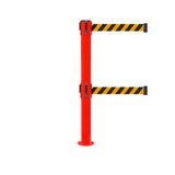 SafetyPro 300 Fixed Twin: 16ft Premium Safety Retractable Belt Barrier (Red)