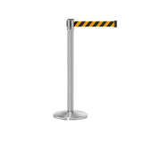 QueueMaster 550: 8.5ft Retractable Belt Barrier (Satin Stainless)