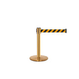 QueuePro 300 Mini: 16ft Gallery Mini Retractable Belt Barrier (Satin Brass)