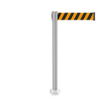 QueuePro 250 Fixed Xtra: 11ft Premium Retractable Belt Barrier (Satin Stainless)