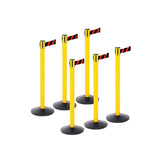Safety Bundle: 6 Yellow Retractable Belt Barriers 11FT / 13FT