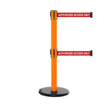 RollerSafety 250 Twin: 11-13ft Easy Deployment Retractable Belt Barrier (Orange)