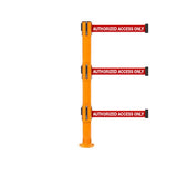 SafetyPro 250 Fixed Triple: 11-13ft Premium Safety Retractable Belt Barrier (Orange)