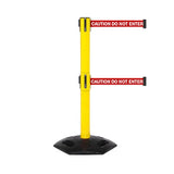 WeatherMaster 300 Twin: 16ft Heavy Duty Outdoor Safety Retractable Belt Barrier (Yellow)