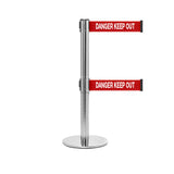 QueuePro 250 Twin Xtra: 11ft Premium Retractable Belt Barrier (Polished Stainless)