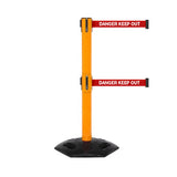 WeatherMaster 250 Twin: 11-13ft Outdoor Safety Retractable Belt Barrier (Orange)
