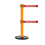 RollerSafety 300 Twin: 16ft Easy Deployment Retractable Belt Barrier (Orange)