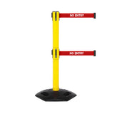 WeatherMaster 250 Twin: 11-13ft Outdoor Safety Retractable Belt Barrier (Yellow)