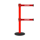 SafetyPro 250 Twin: 11-13ft Premium Safety Retractable Belt Barrier Twin Belt (Red)