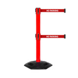 WeatherMaster 300 Twin: 16ft Heavy Duty Outdoor Safety Retractable Belt Barrier (Red)